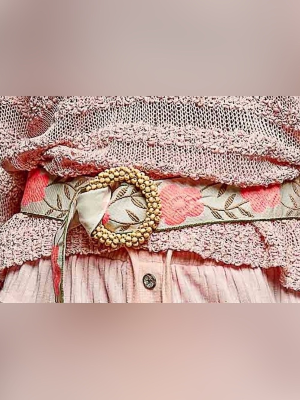 POL The Ribbon Belt in Neon Coral and Creme